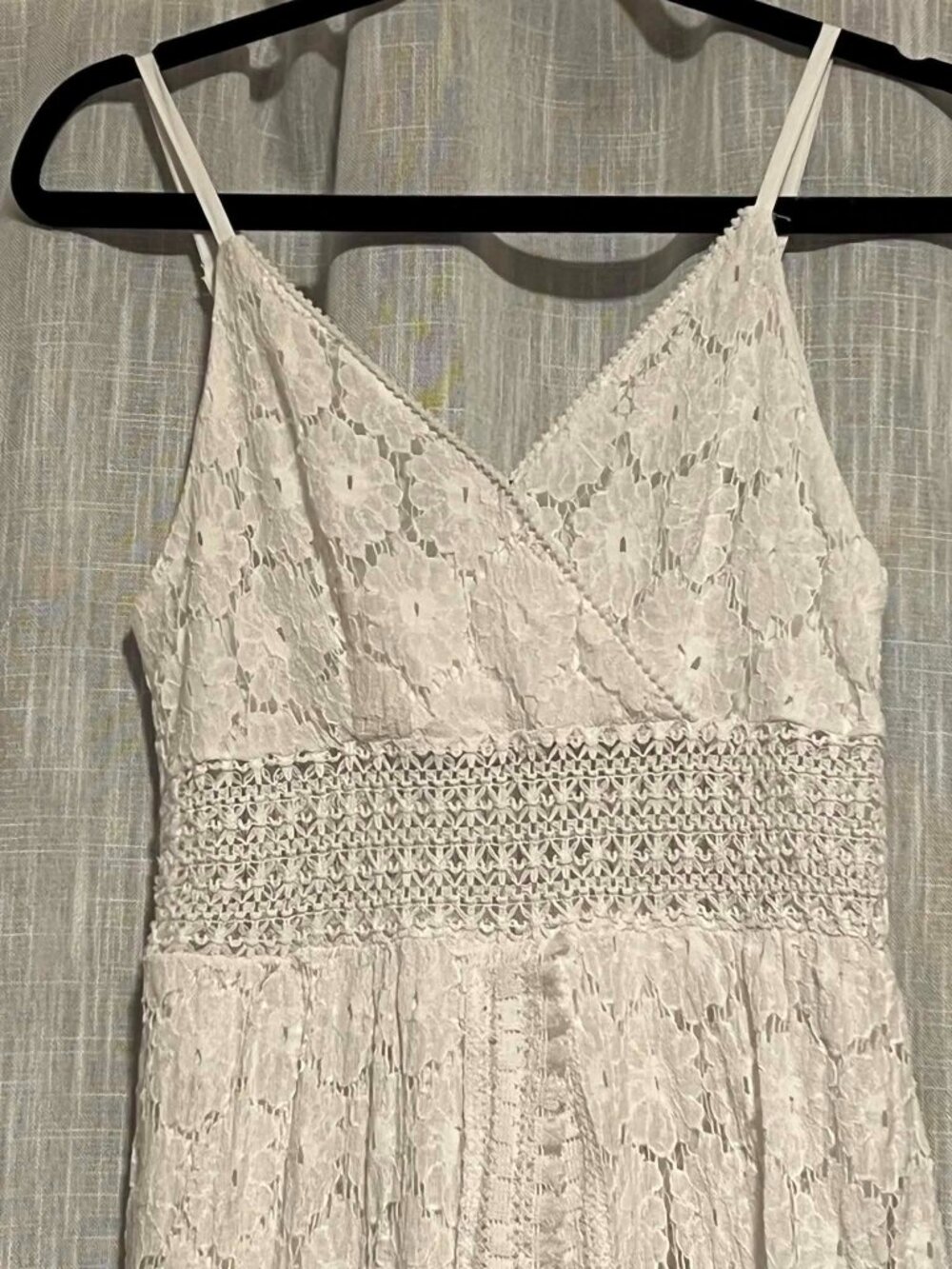 Cupshe Thin Strap Ruching Smocking Lace Jumpsuit White Size M - Picture 11 of 16